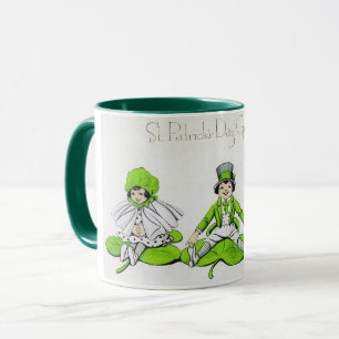 St. Patricks Day Kinder, Vintage Tasse