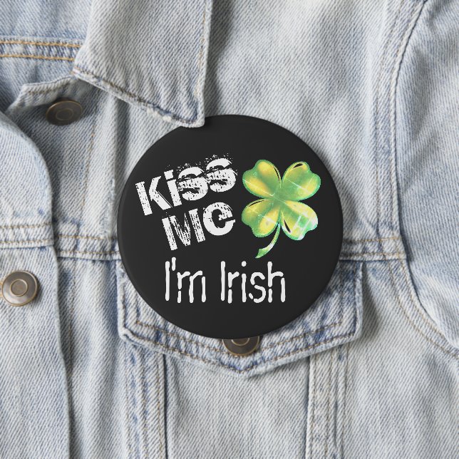 St. Patrick's Day Kiss Me Ich bin irisches Kleebla Button (Beispiel)
