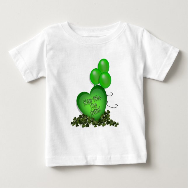 St Patricks Day Kiss me Im Irish Balloons Baby T-shirt (Vorderseite)
