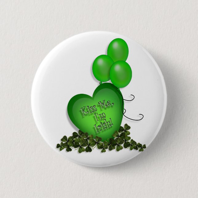 St Patricks Day Kiss me Im Irish Balloons Button (Vorderseite)