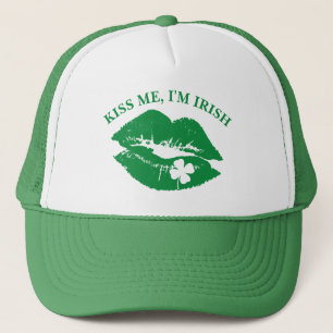 St Patricks Day Kiss Me I'm Irish Lucky Clover Truckerkappe