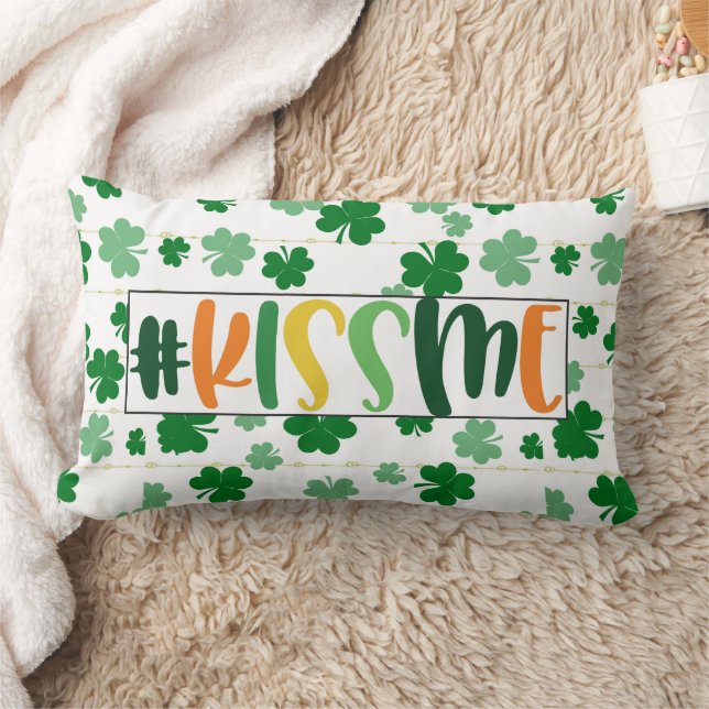 St. Patricks Day Kiss Me Niedlich grüne Klee Lendenkissen (Decke)