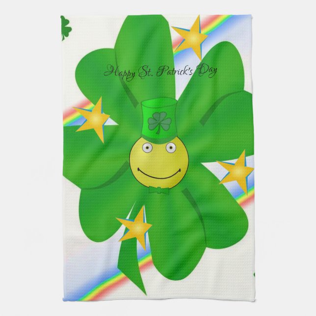 St Patrick's Day Kitchen Handtuchhandtuch Kleeblat Geschirrtuch (Vertikal)