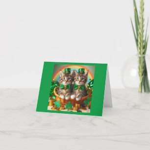 St. Patrick's Day Kittens Dankeskarte