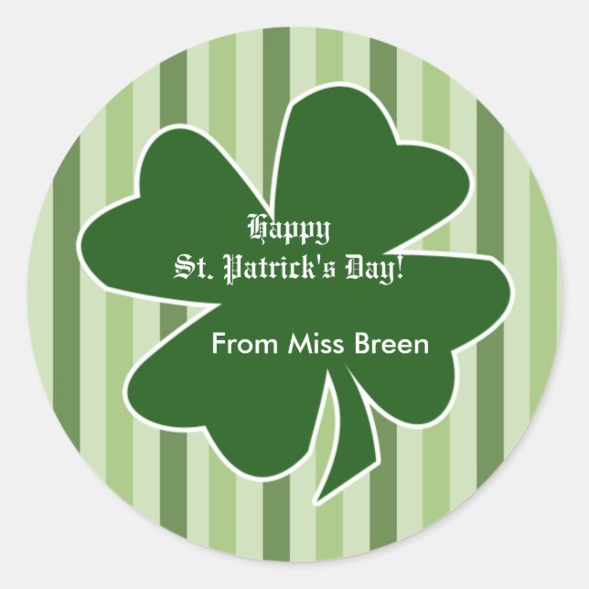 St. Patrick's Day Kleeblatt Address Labels Sticker (Vorderseite)