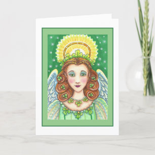 ST. PATRICK'S DAY KLEEBLATT ANGEL, IRISH SESSINGS FEIERTAGSKARTE