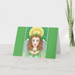 ST. PATRICK'S DAY KLEEBLATT ANGEL, IRISH SESSINGS FEIERTAGSKARTE