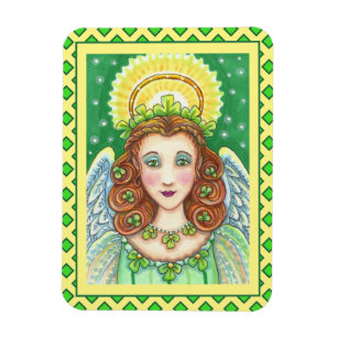 ST. PATRICK'S DAY KLEEBLATT ANGEL, IRISH SESSINGS MAGNET