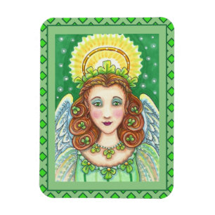 ST. PATRICK'S DAY KLEEBLATT ANGEL, IRISH SESSINGS MAGNET