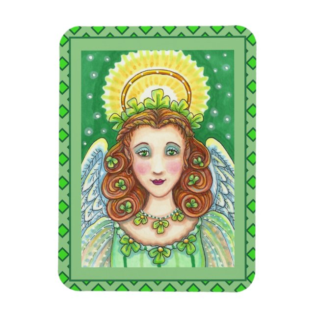 ST. PATRICK'S DAY KLEEBLATT ANGEL, IRISH SESSINGS MAGNET (Vertikal)
