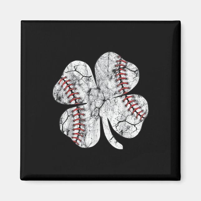 St. Patricks Day Kleeblatt Baseball Saint Paddys K Magnet (Vorne)
