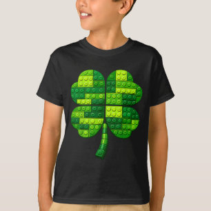 St. Patricks Day Kleeblatt Bausteine Blöcke T-Shirt