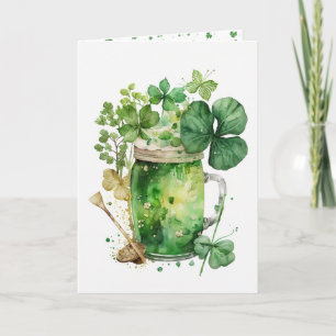 St. Patrick's Day Kleeblatt Bouquet Karte