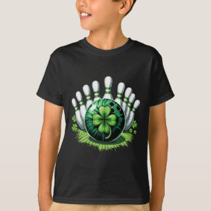 St Patricks Day Kleeblatt Bowling Irish für Boys K T-Shirt