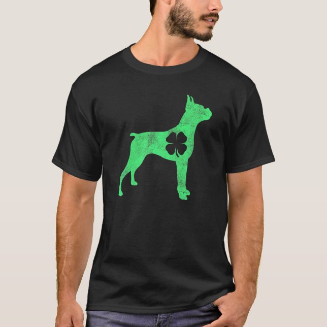 St Patricks Day Kleeblatt Boxer Dog Irish Green Me T-Shirt (Vorderseite)