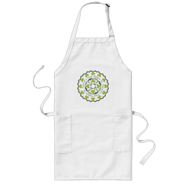 St. Patrick's Day Kleeblatt Celtic Knot Lange Schürze (Vorne)