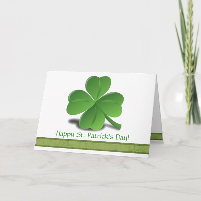 St. Patrick's Day Kleeblatt Clover Card Karte (Vorderseite)