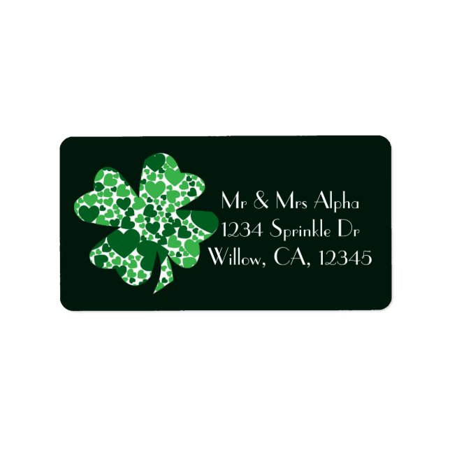 St. Patrick's Day Kleeblatt Clover Label Adressaufkleber (Vorne)