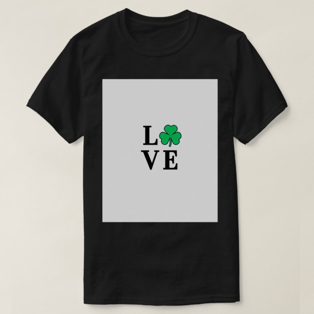 St Patricks Day, Kleeblatt, Clover, LIEBE, Irisch, T-Shirt (Design vorne)