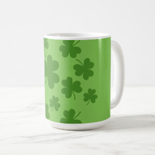 St Patrick's Day Kleeblatt Clover Pattern Kaffeetasse