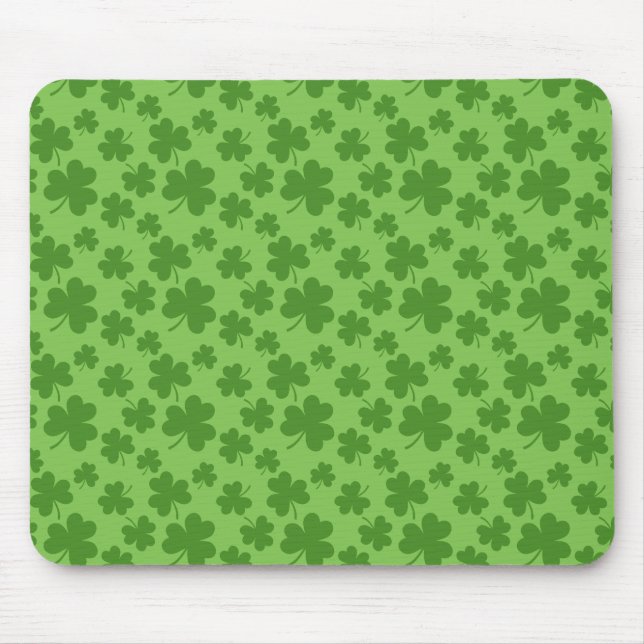 St Patrick's Day Kleeblatt Clover Pattern Mousepad (Vorne)