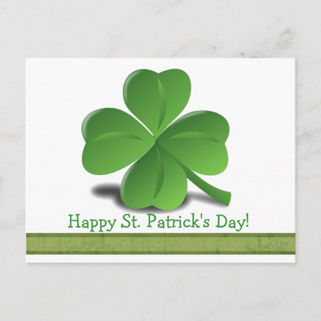 St. Patrick's Day Kleeblatt Clover Postcard Postkarte (Vorderseite)