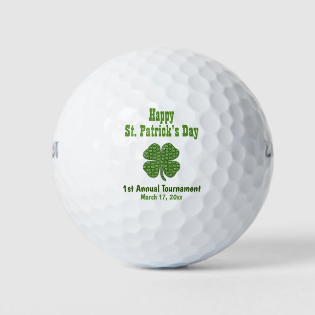 St Patricks Day Kleeblatt Clover Tournament Ausfah Golfball (Vorderseite)