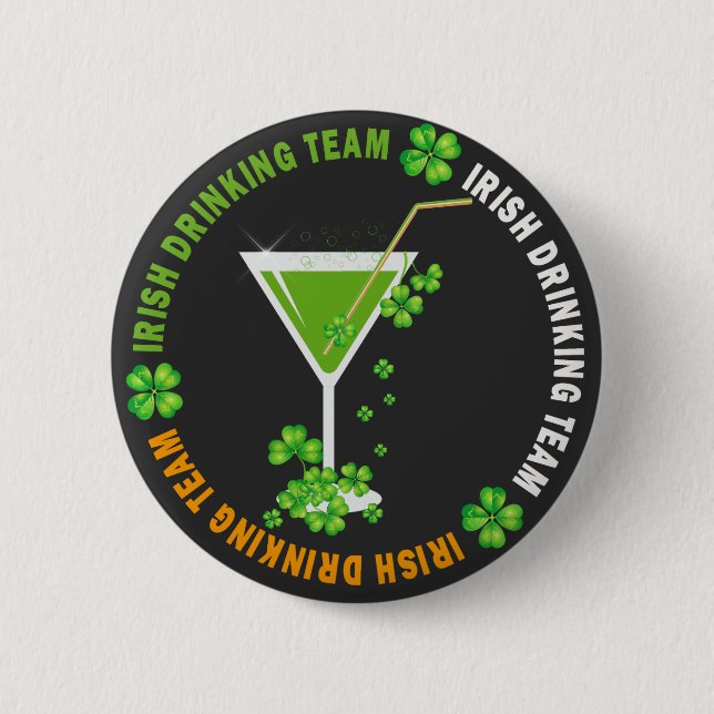 St Patricks Day Kleeblatt Cocktail Button (Vorderseite)