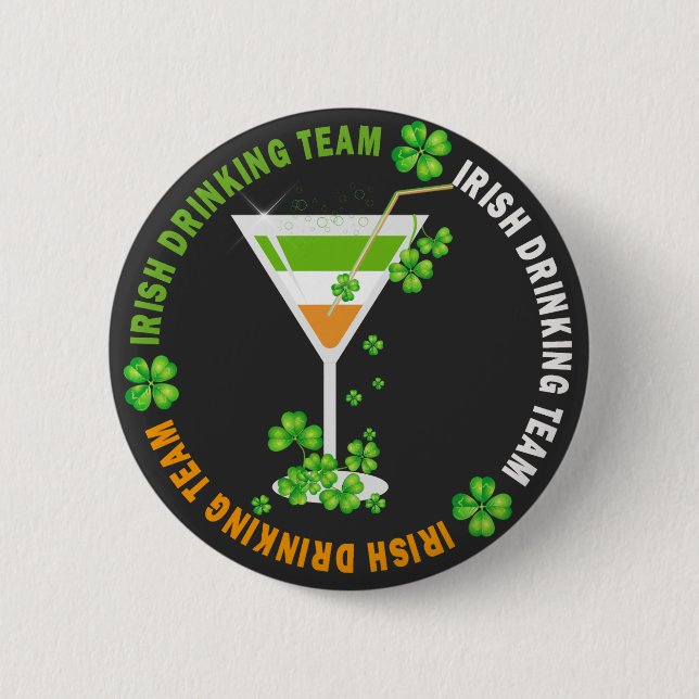 St Patricks Day Kleeblatt Cocktail Button (Vorderseite)