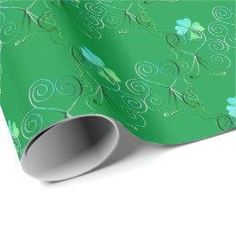 St. Patrick's Day Kleeblatt Curly Green Geschenkpapier
