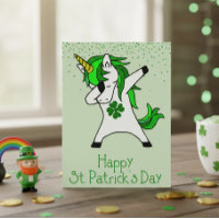 St. Patrick's Day Kleeblatt Dabbing Unicorn Green