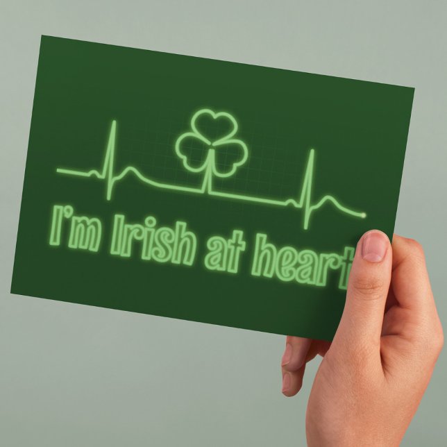 St Patrick's Day Kleeblatt EKG - Ich bin irisch im Postkarte (Von Creator hochgeladen)