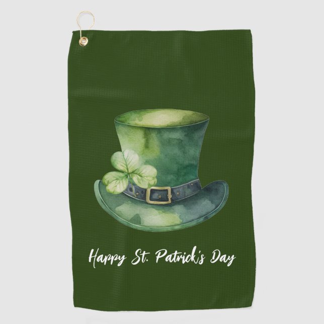St. Patrick's Day Kleeblatt Golf Handtuch (Vorderseite)