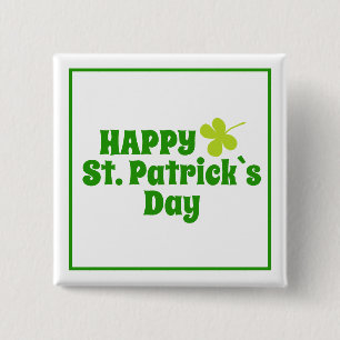 St Patrick's Day Kleeblatt Green Button