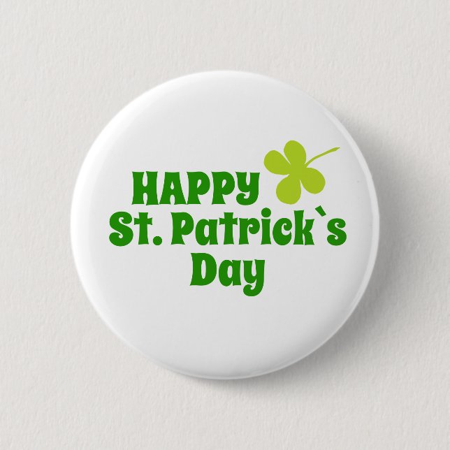 St Patrick's Day Kleeblatt Green Button (Vorderseite)