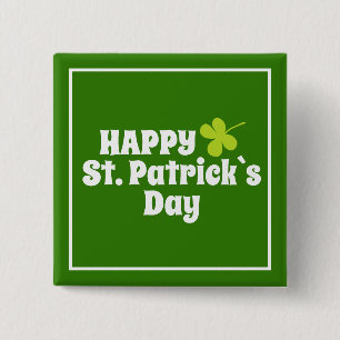 St Patrick's Day Kleeblatt Green Button