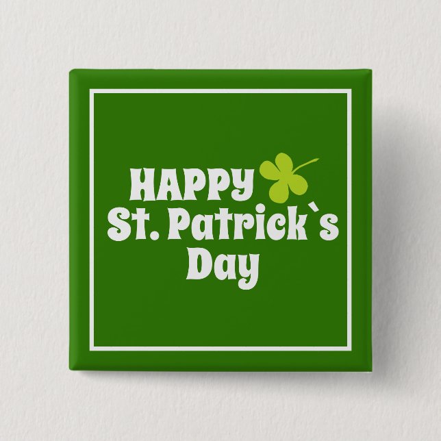 St Patrick's Day Kleeblatt Green Button (Vorderseite)