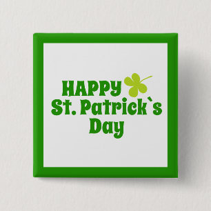 St Patrick's Day Kleeblatt Green Button