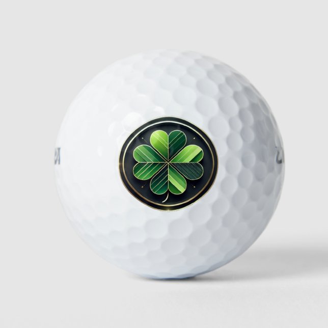 St. Patrick's Day Kleeblatt Green Clover Golfball (Vorderseite)