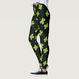 St Patrick's Day Kleeblatt Green Pattern Leggings