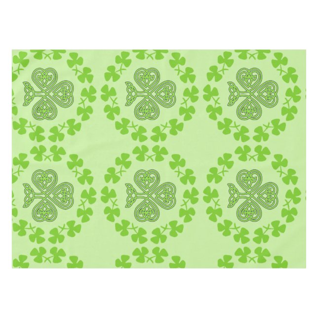 St. Patrick's Day Kleeblatt Green Tischdecke (Vorderseite (Horizontal))
