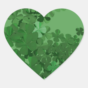 St. Patrick's Day Kleeblatt Herz-Aufkleber