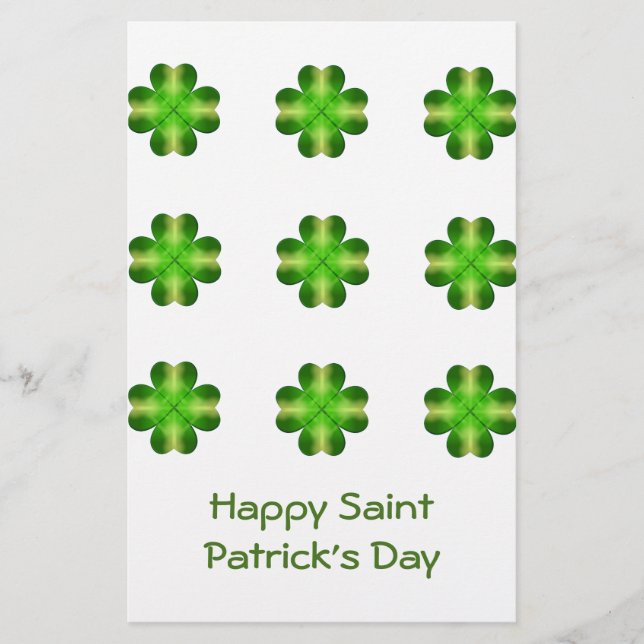 St. Patrick's Day Kleeblatt Hintergrund Briefpapier (Vorderseite)