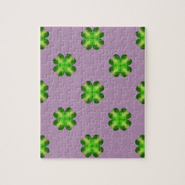 St. Patrick's Day Kleeblatt Hintergrund Puzzle (Vertikal)