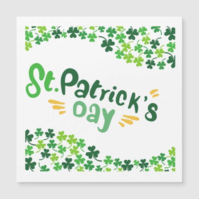 St. Patrick's Day, Kleeblatt, irisch Magneteinladung (Vorderseite)