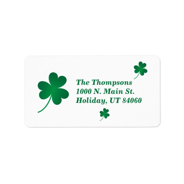 ST. PATRICK'S DAY / Kleeblatt Labels Adressaufkleber (Vorne)