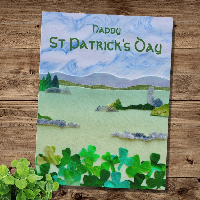 St Patrick's Day Kleeblatt Landschaft Postkarte (Von Creator hochgeladen)