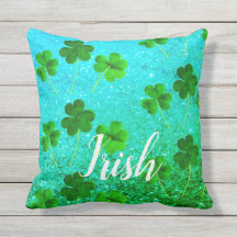 St Patrick's Day Kleeblatt Leaf Glittery Blauer Gr