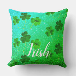St Patrick's Day Kleeblatt Leaf Glitzer Green Ombr Kissen