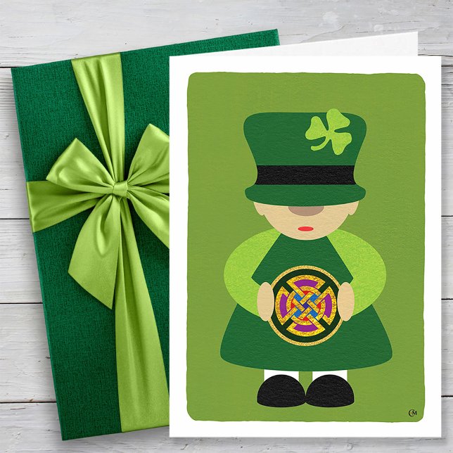St. Patrick's Day Kleeblatt Leprechaun Blank Karte (Von Creator hochgeladen)